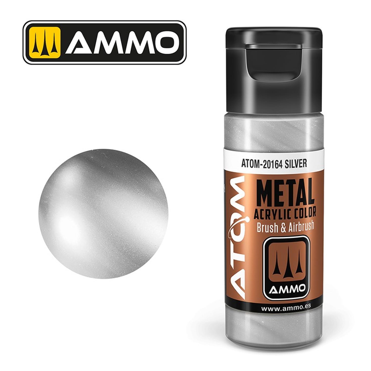 Amazon.com: AMMO of Mig Jimenez S.L Atom: Metallic Silver Acrylic