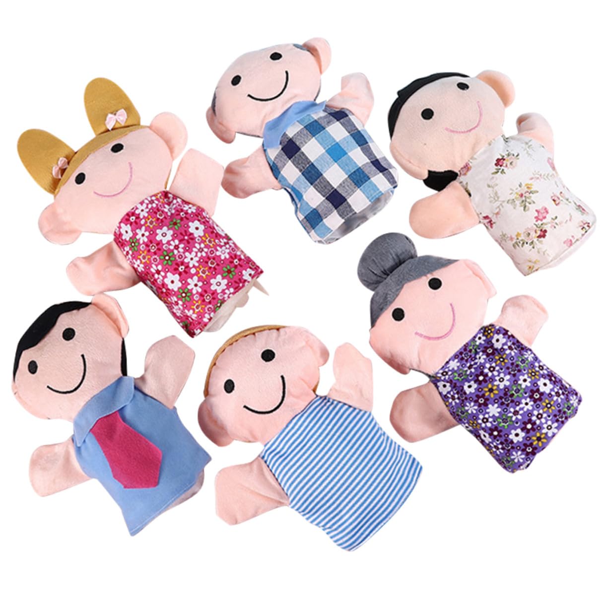 Mikinona Lot de 6 Jouets de Marionnettes à Main en Peluche Légère et Coton PP, Design Adorable, pour L'éveil des Garçon et Filles en Intérieur et Extérieur