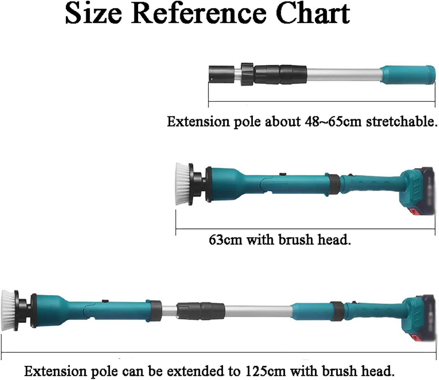 Cordless Electric Spin Scrubber, 21V 1500mah Replaceable Portable Handheld Scrubber With Long Handle and 8 Brush Heads, 21V Shower Cleaning Brush for Bathroom Floor Kitchen Window ( Color : 2 batterie