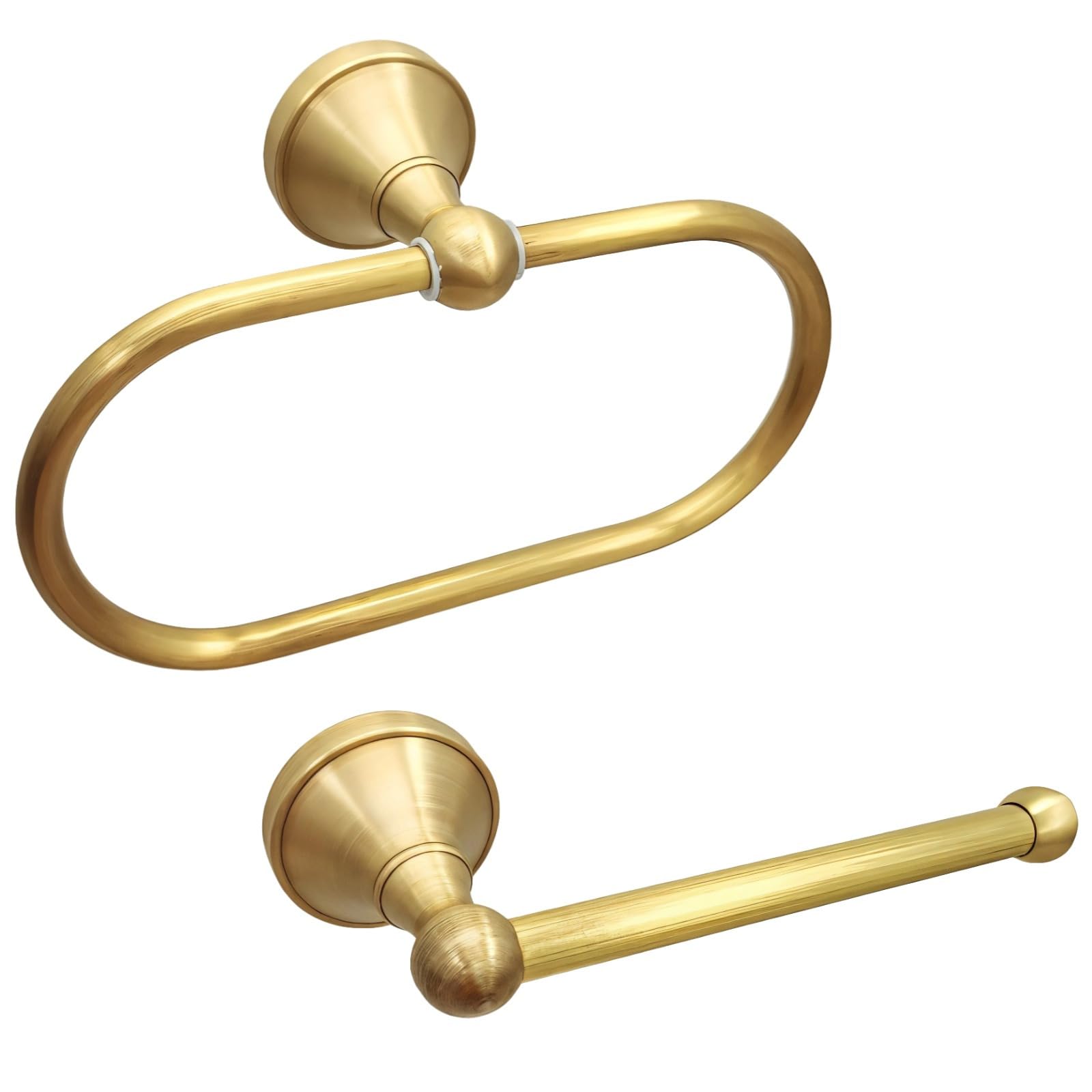Brass Wall Mounted Paper Towel Holder Set, Antique Toilet Paper Holder with Ring, Rectangular Tissue Bar, Vintage Bathroom Hardware