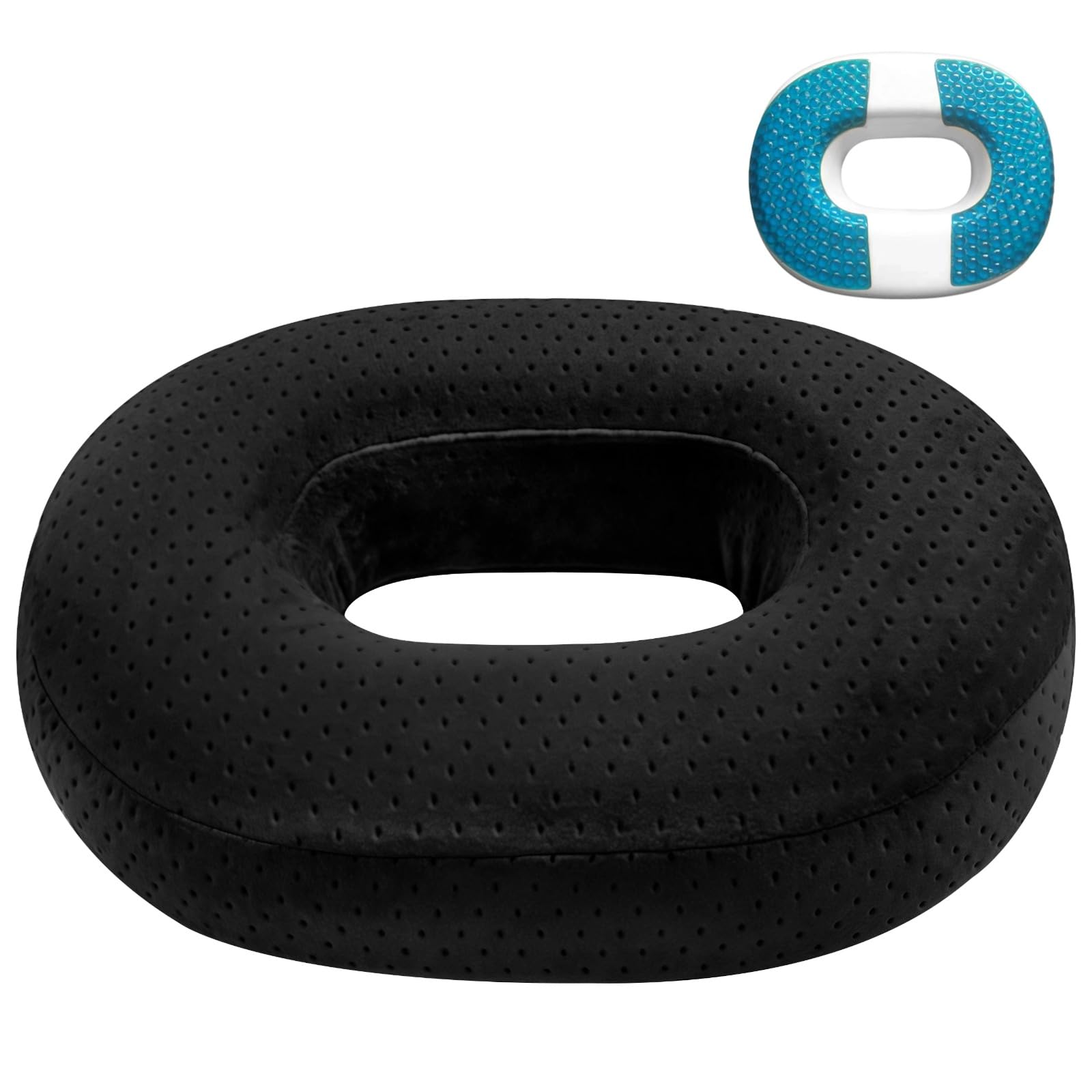 Gel-Sitzkissen für Hämorrhoiden und Steißbeinschmerzen, Gel Memory Sitzkissen, atmungsaktives Bürostuhlkissen, 43 cm x 35 cm x 7 cm, für Büro, Auto und Rollstuhl