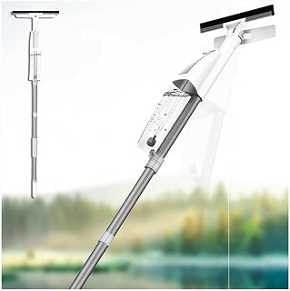 3-in-1 Spray Window Cleaning Scraper Kit with Extension Bar, Window Washing Scraper with 3 Microfiber Cloth Windshield Cleaning Tools for Indoor/Outdoor Windows, Car Glass