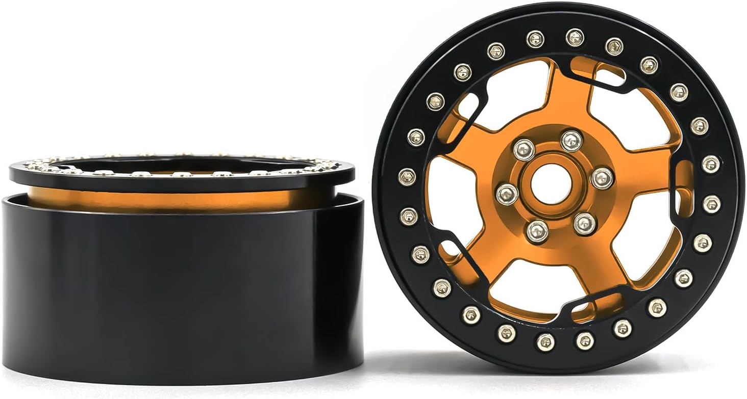 Lifehead Aluminum 2.2 Inch Split Structure Beadlock Wheels CNC Process Fit for 1/10 1/8 RC Crawler Car D90 KM5 YK4082 Axial SCX10III RBX10 RR10 Traxxas TRX4 ，12mm Hex