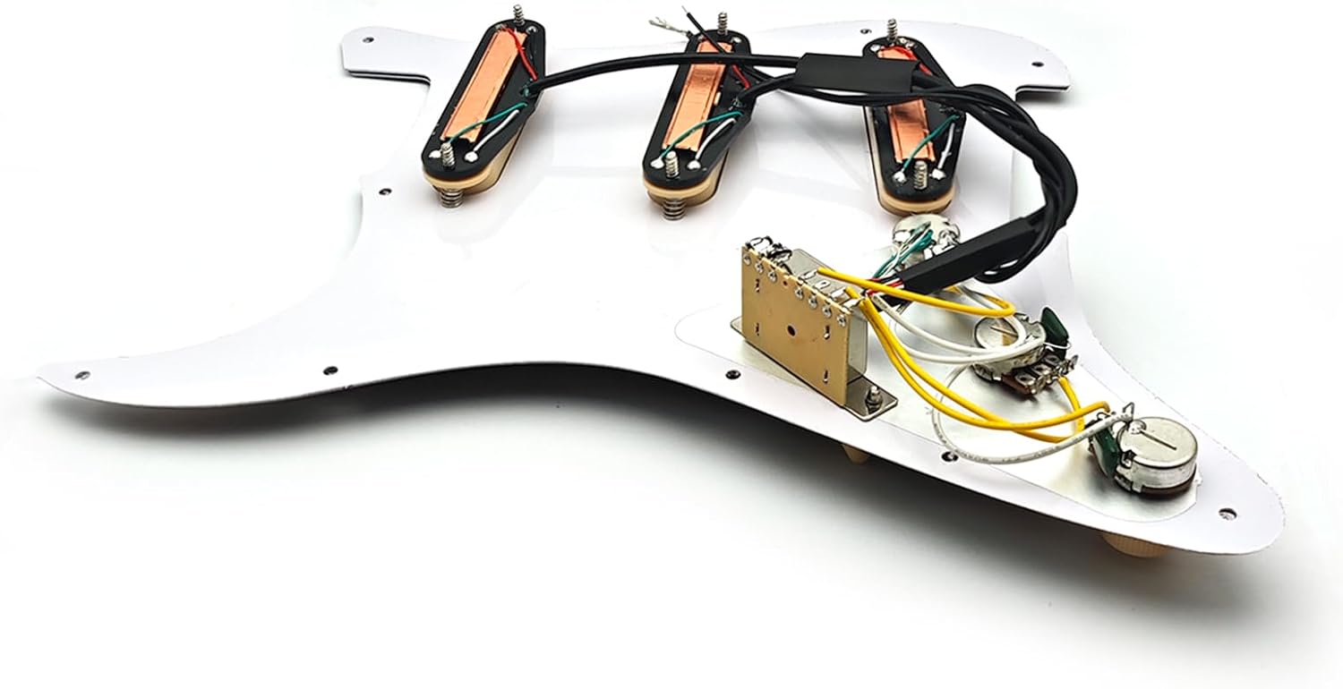 SAPHUE SSS 3x Mini Humbucker Electric Guitar Pickguard 9K/9K/9K Loaded Prewired Scratchplate for ST Style Guitar Multi Colour Available (Tortoise Shell)