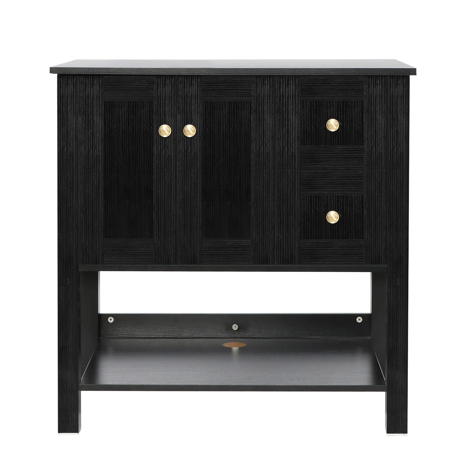 Buy eclife 32” Black Bathroom Vanity Cabinet Modern Pedestal Cabinet ...