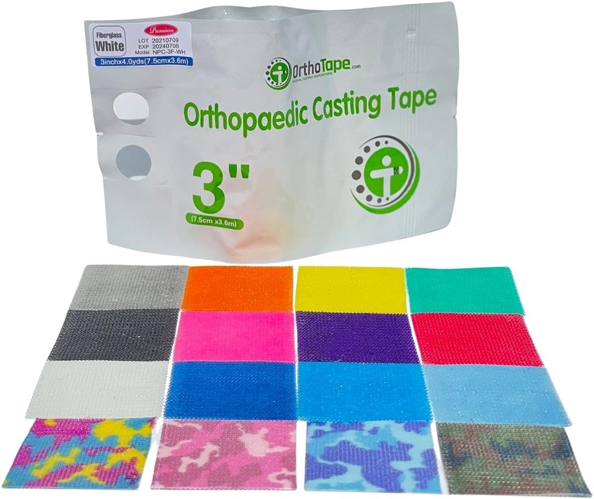 OrthoTape Premium Fiberglass Casting Tape 3-INCH (1 ROLL) (CAMO Green)