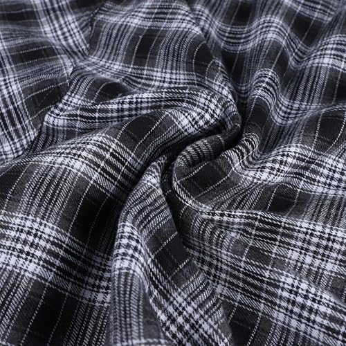 MakingDa Men's Smart Casual Plaid Flannel Shirt Winter Warm Long Sleeve Regular Fit Checked Snap Button Thermal Lumberjack Work Shirts Chequered Jacket with Pockets-Blue-L - Image 6