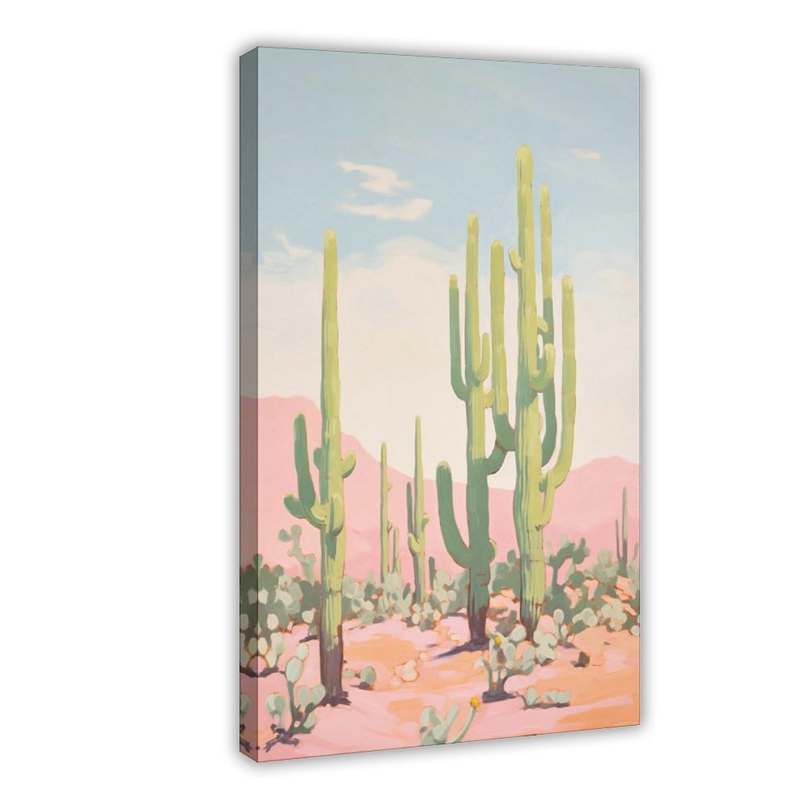 Bareronor Southwest Desert Cactus Canvas Poster Bedroom Decor Landscape Office Room Decor Gift 16" L X 24" W