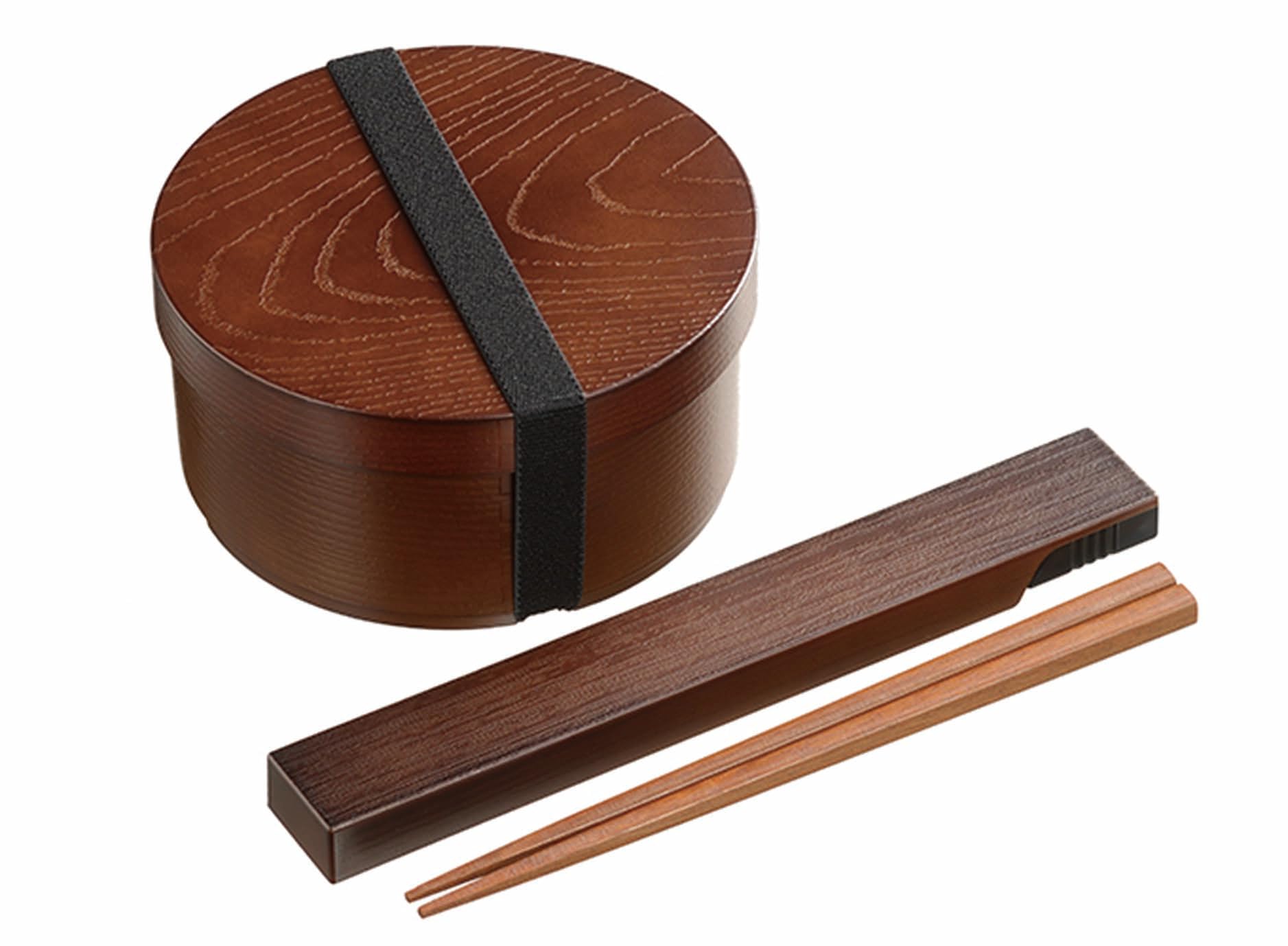 Kakusee Wappa Style Round Bento Box 17oz Chopsticks Microwave Safe Japan