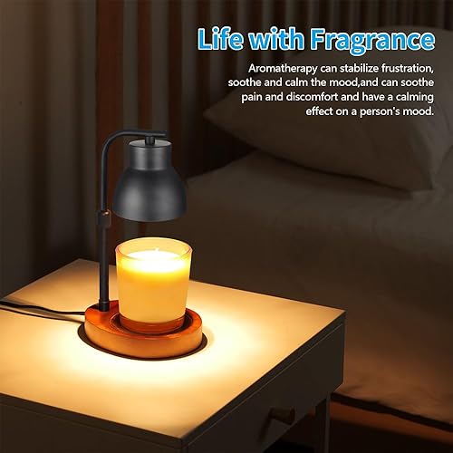 Vista 6 de Dimmable Candle Warmer Lamp Adjustable Height Electric Wax Melt Warmer for Jar Scented Candles Suitable for Home Office Decor Birthday Gifts for A