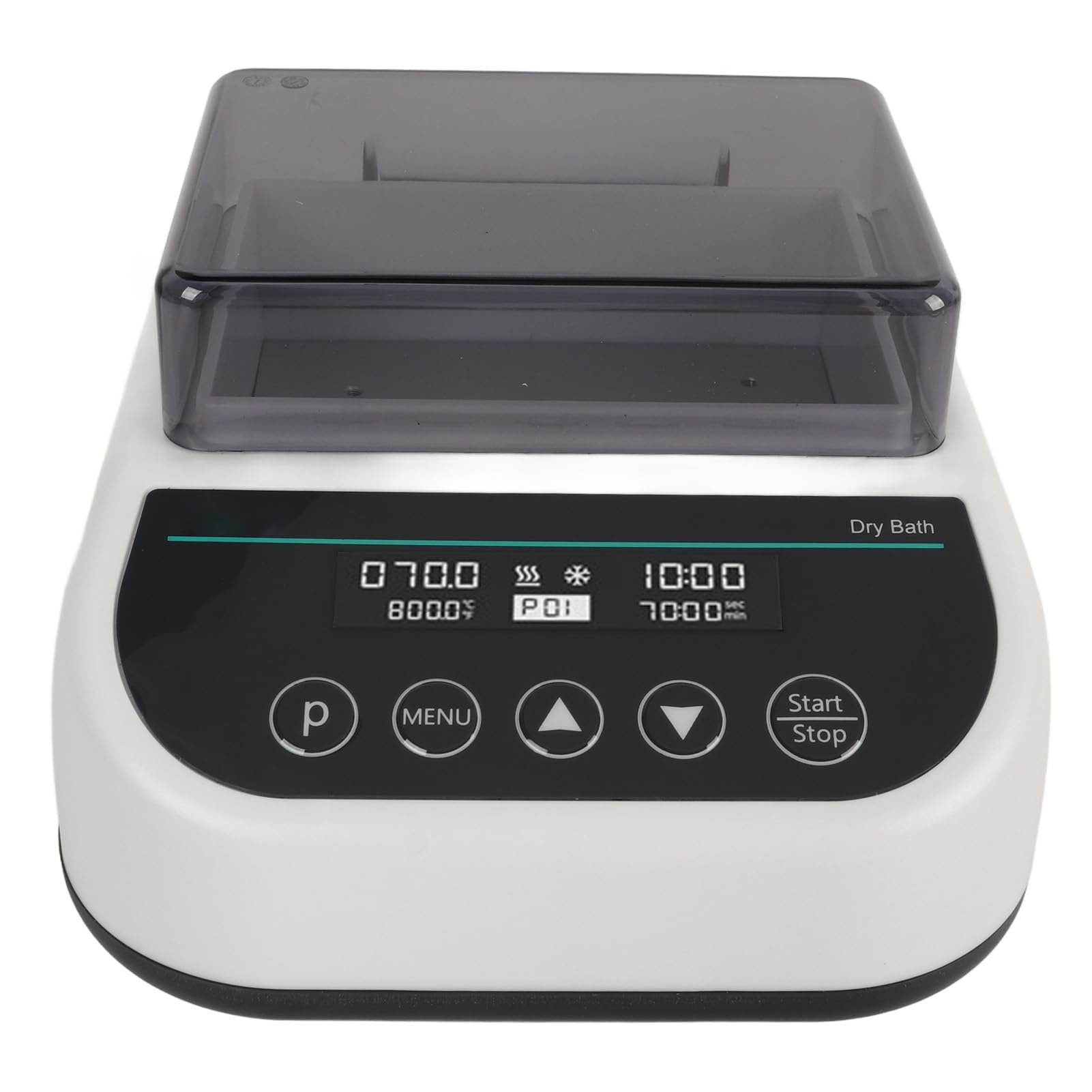 96 W Mini-Trockenbad-Inkubator mit Heiz- und Kühlfunktion, Digitaler Labor-Thermostatheizer für 0,2 Ml, 0,5 Ml, 1,5 Ml, 2 Ml Zentrifugenröhrchen, 5S-23H59min Timing-Metallmischer