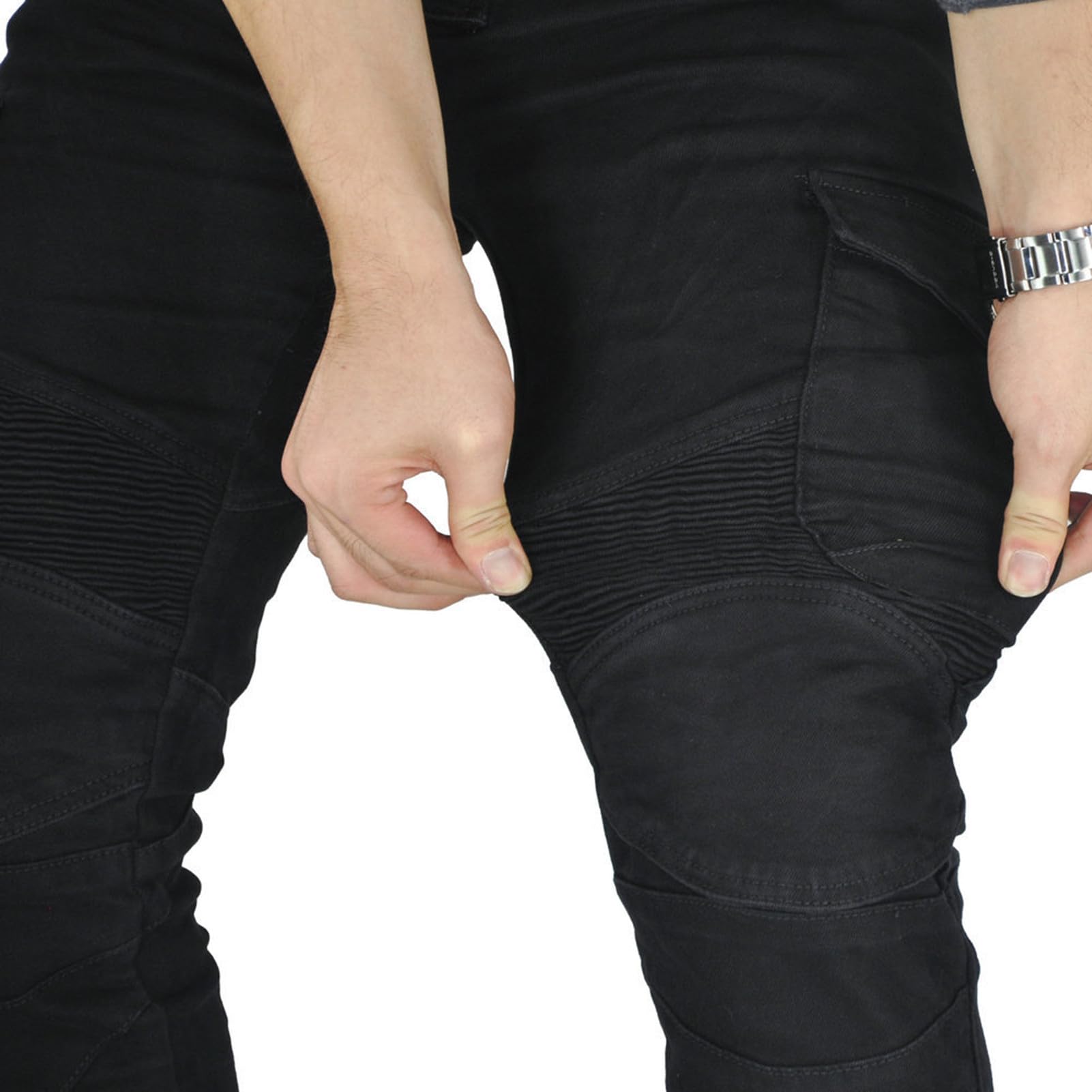 da Moto da Uomo Pantaloni da Motociclista in Denim Impermeabili Protezione Impermeabile Pantaloni da Moto da Ciclismo Jeans da Motociclista Elasticizzati con 4 Protezioni