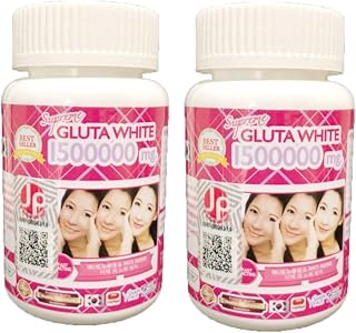 Supreme Gluta White 1500000mg Glutathione Softgels Thailand x 2 Bottles