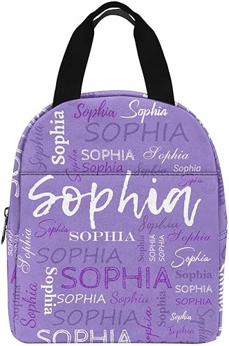 Miniatura 23 de InterestPrint Bolsa de almuerzo personalizada con nombre, lonchera de mariposa rosa degradada, regalo personalizado para nieta, nieto, sobrino