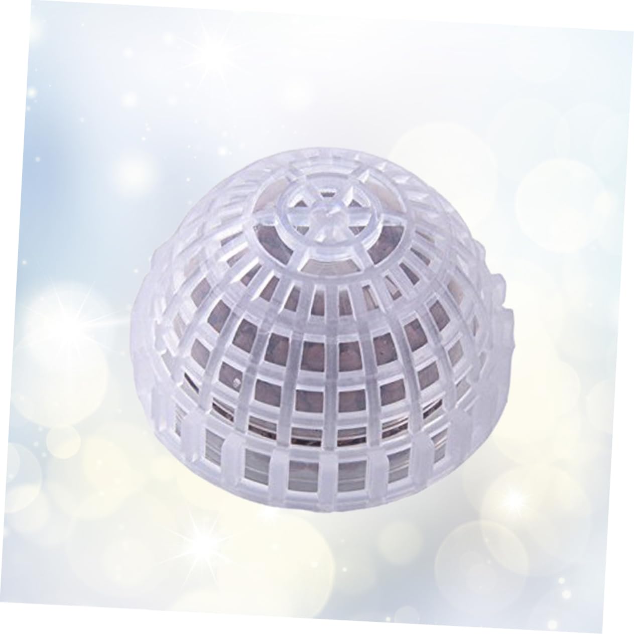 Casa Decorativa per Gamberetti Trasparente Sfera di Muschio in Plastica per Acquari, Struttura a Vite, Purifica L'acqua e Favorisce la Crescita delle Piante Acquatiche