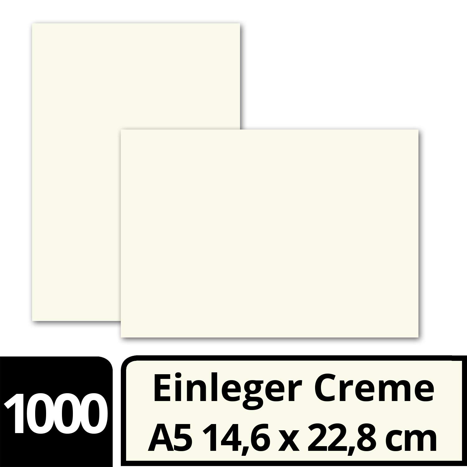 Gustav Neuser® prosty papier do kartek składanych A6 – naturalny biały – 146 x 228 mm (14,6 x 22,8 cm) – bez zagięć – wysokiej jakości papier matowy