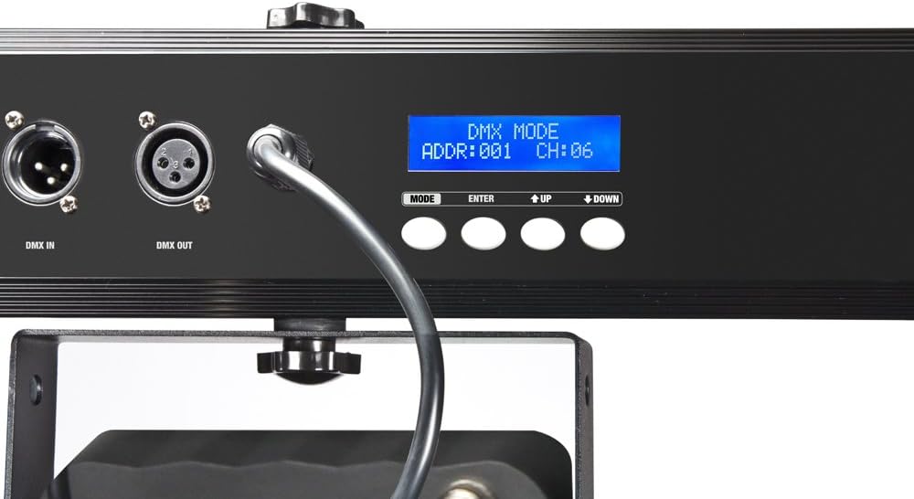 Close-up of DMX controls and display on Cameo Light CLMPAR2