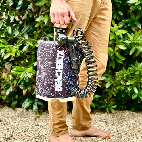 Tanque de Ducha Portátil BeachBox – Tanque Aislado de Agua Caliente y Fría para Camping, Playa y Aventuras al Aire Libre – Capacidad 1.3 Gal – Pistola de Ducha con Múltiples Modos de Disparo – Fácil de Llenar y Transportar miniatura 3