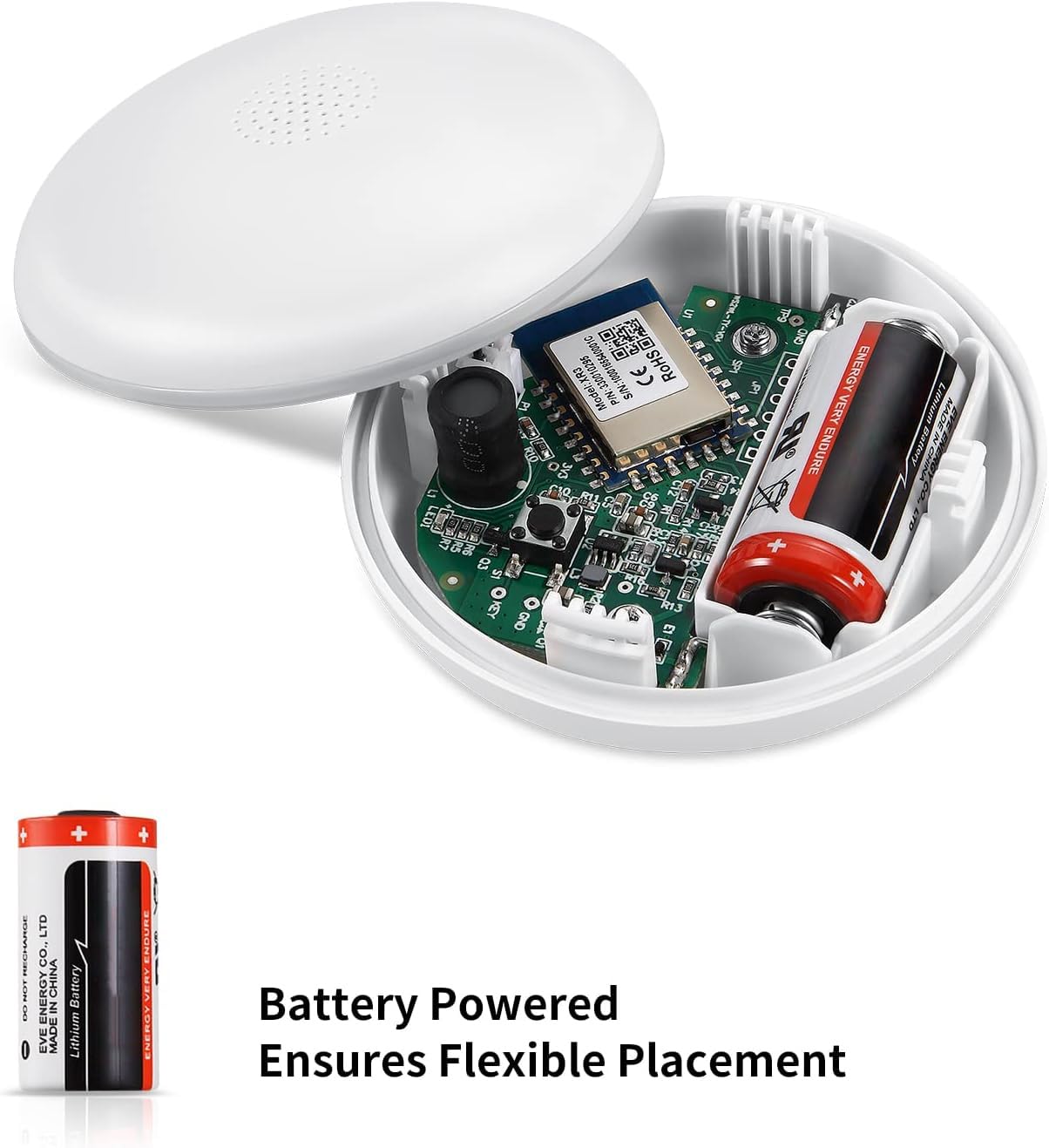 HEIMAN Czujnik wody WLAN, czujnik wody, Wi-Fi alarm wodny z baterią, inteligentny czujnik wody, podłoga, 75 dB WiFi 2,4 GHz, do kuchni, piwnicy i łazienki (1) (1 sztuka)
