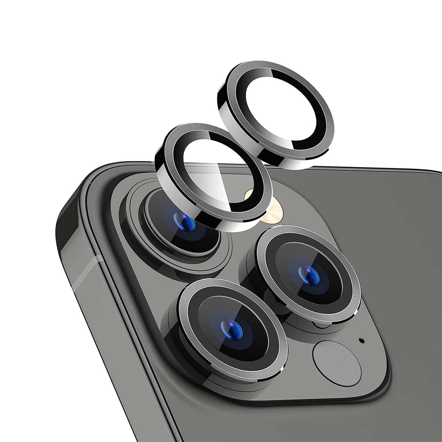 LIRAMARK Camera Glass Lens Protector Ring for iPhone 11 Pro / 11 Pro Max/iPhone 12 Pro Case Friendly with Edge to Edge Coverage and Easy Installation (Black)-image-10