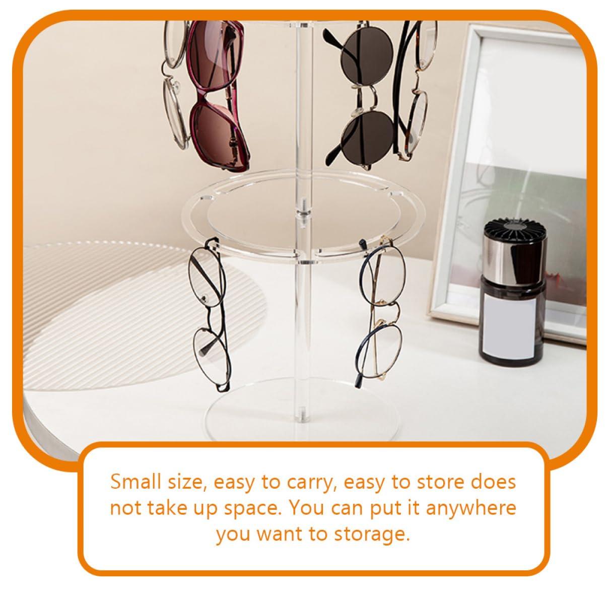 CHILDWEET Expositor De Gafas Transparente De Acrílico Estante para Gafas De Sol De Doble Organizador De Escritorio para Exhibir Casa o Tienda
