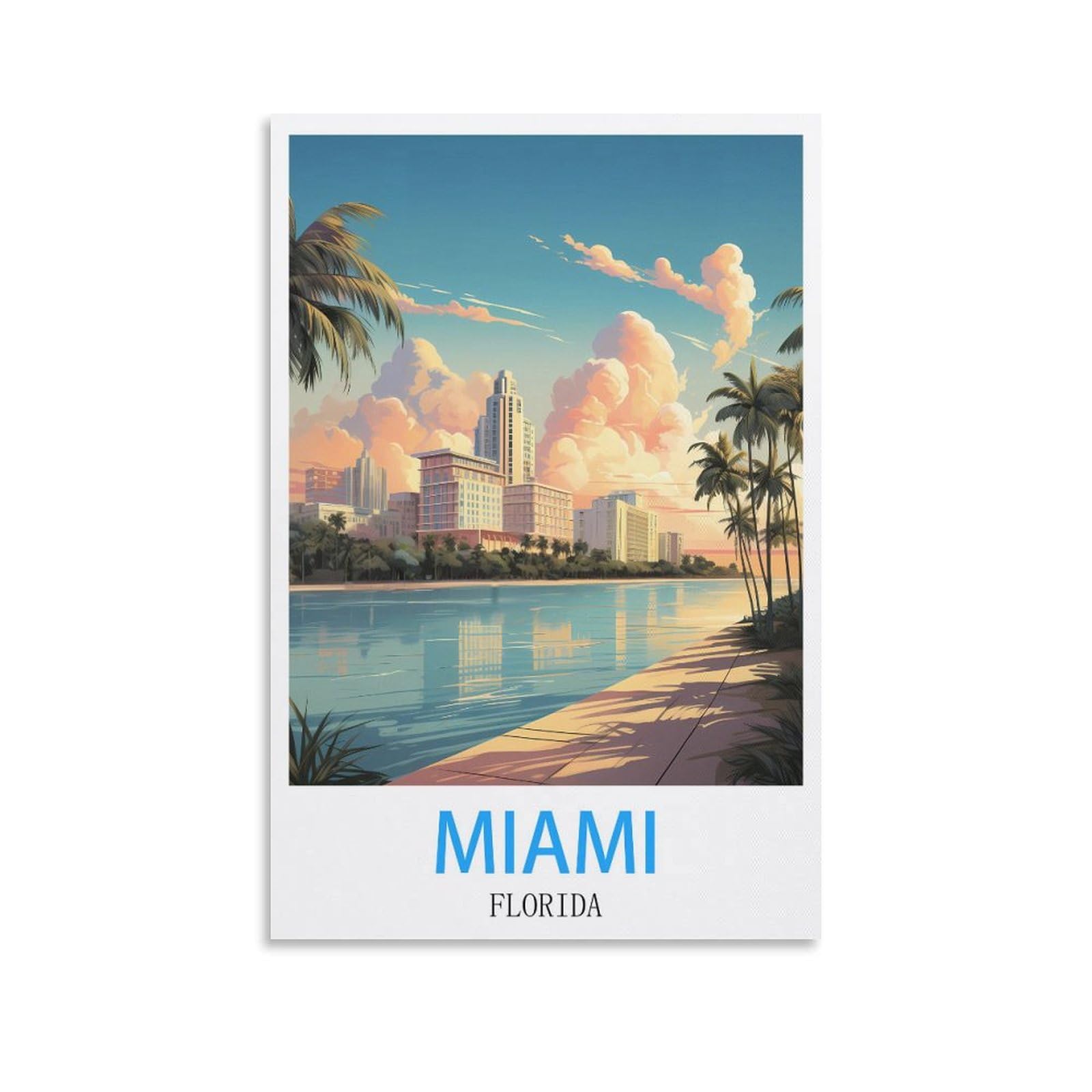 Metal Tin Sign,Miami Floridas,Tin Sign Metal Retro Art Wall Poster for Home Club Garden Decor 30x40cm