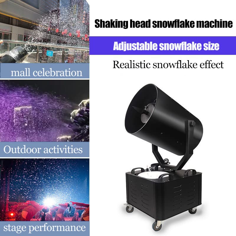 Cañón de nieve vertical ajustable, cañón de nieve de 3000 W con control remoto inalámbrico manual, rotación de 120 grados, ideal para Navidad miniatura 7