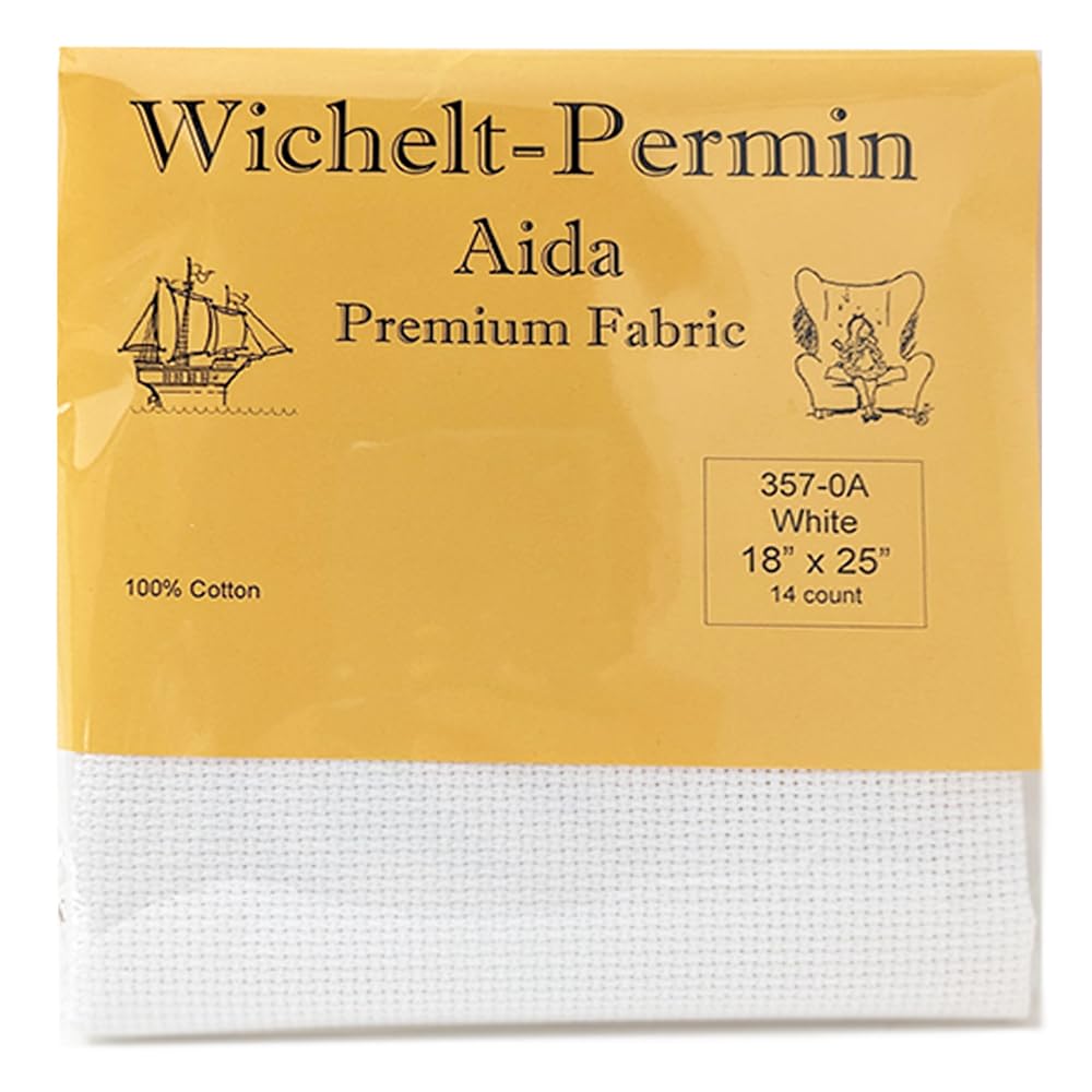 White Premium Aida Cloth for Cross Stitch- 14ct, 18 x 25 in.