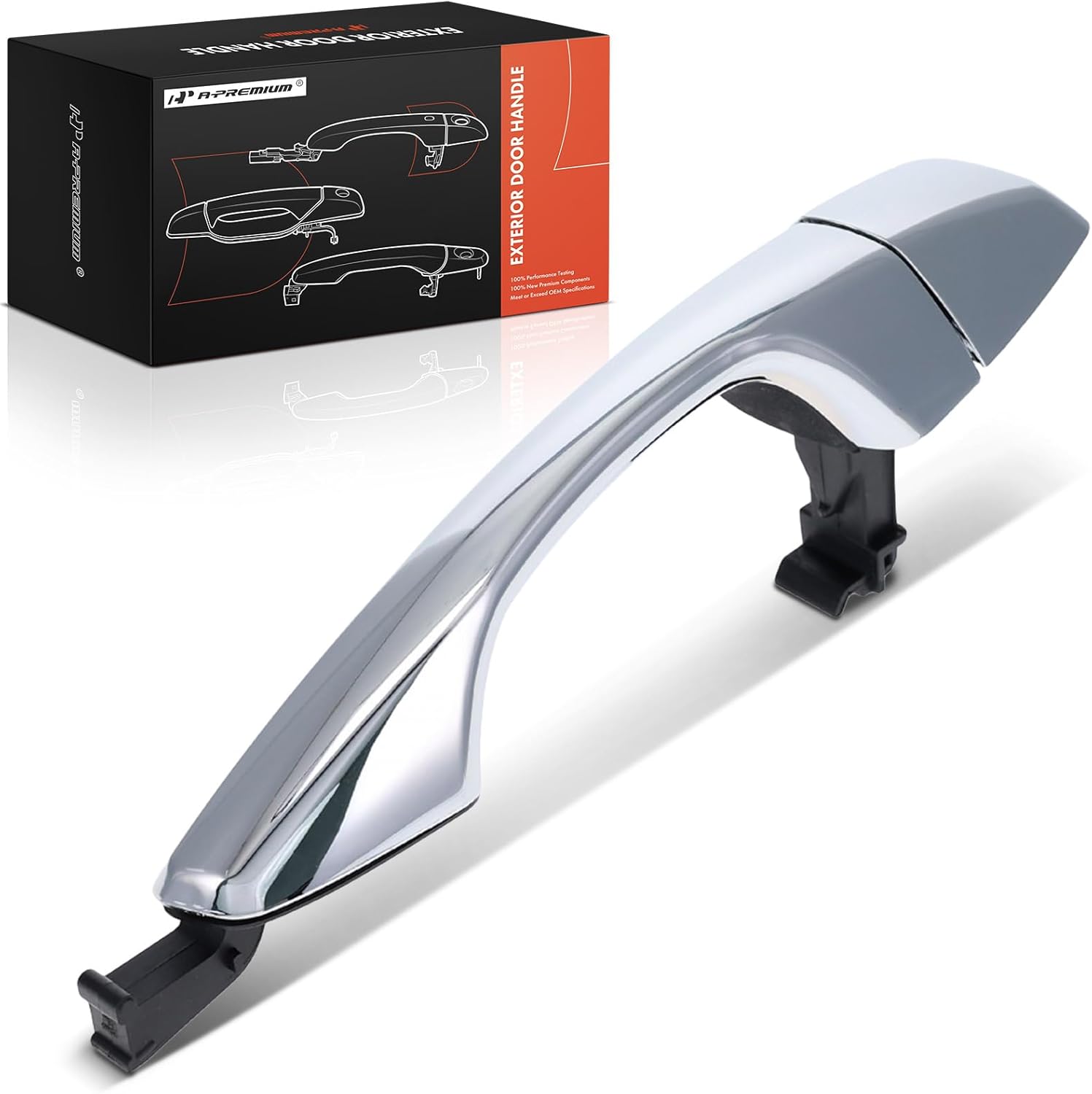 A-Premium Rear Right Passenger Side Exterior Door Handle Compatible with Hyundai Santa Fe 2013-2019, Santa Fe XL 2013-2019, Chrome, Replace# 83661B8010, 83662B8010