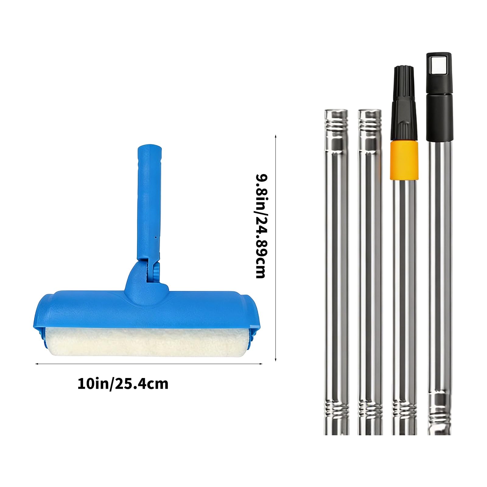 Rouleau de peinture de plafond avec couvercle anti-éclaboussures et poignée réglable - 25,4 cm - Kit anti-goutte