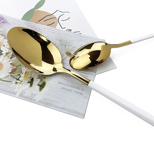 Miniatura 6 de JASHII Juego de cubiertos de 20 piezas cubiertos de acero inoxidable 1810 servicio de utensilios para 4, regalo resistente, cuchillo de cena pulido