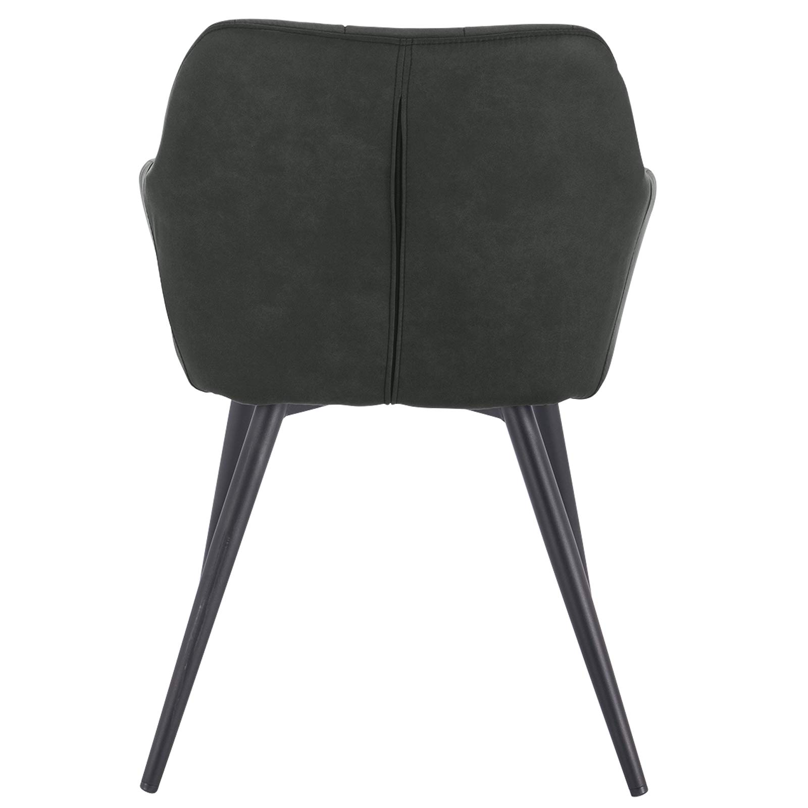WOLTU Sillas de Comedor,Tela, Antracita | Nordicas Estilo Vintage,Tapizada con Reposabrazos, Estructura de Metal