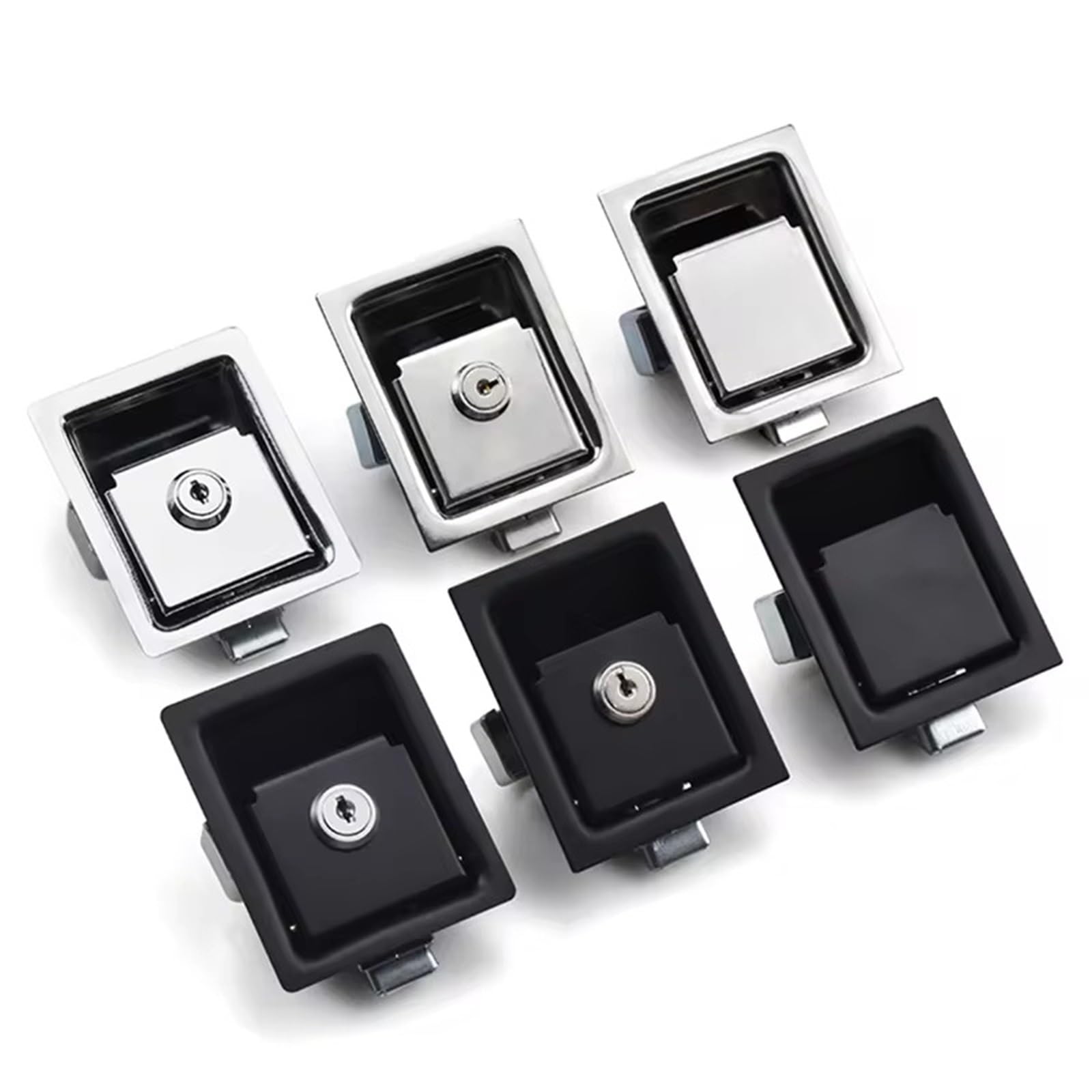 Boîte de distribution serrure de porte d'armoire de commande en acier inoxydable serrure plate nettoyage assainissement de voiture nettoyage de voiture serrure de porte de voiture poubelle 1 pièces(XK
