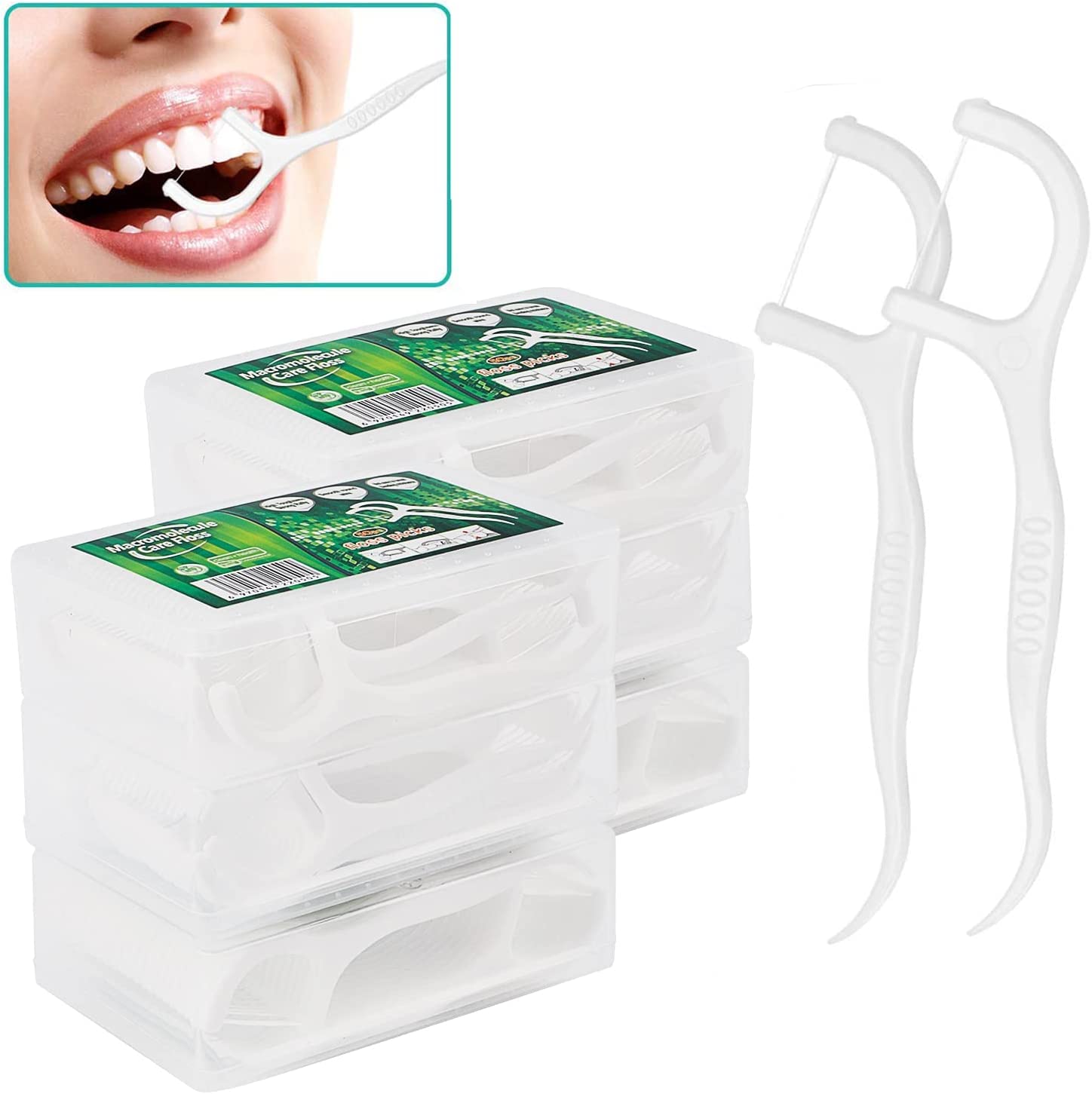 300PCS Dental Floss Travel Flossers Professional Toothpicks Sticks with Travel Case Superfine Floss Picks Dental Picks for Teeth
