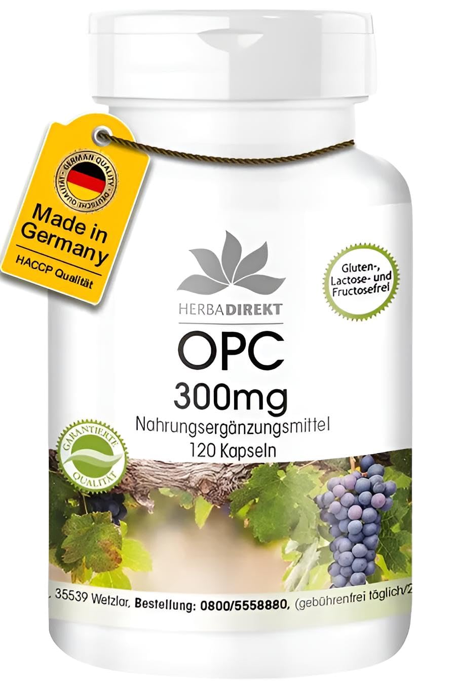 OPC-Traubenkernextrakt hochdosiert – 1200 mg OPC pro Tag, vegan, 120 Kapseln