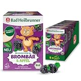Bad Heilbrunner Bio Bärenstarker Kindertee Brombär & Apfel – Bio-Früchtetee mit natürlichem Vitamin C, speziell für Kinder entwickelt, (5 x 15 Filterbeutel)