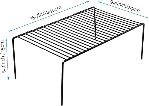Miniatura 4 de Juego de 3 organizadores de estantes de gabinete de cocina, grandes (15.7 x 9.4 pulgadas), estantes de almacenamiento de despensa de alambre de