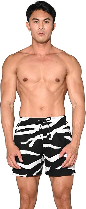 Mens Quick Dry Camouflage Pocket Board Shorts Fast Dry Lining Aerobics Shorts B3574