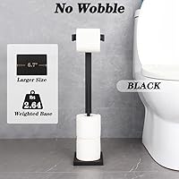 Vista 4 de GERZWY Baño libre titular de papel higiénico titular de papel higiénico para baño SUS 304 acero inoxidable, negro mate DZY005-BK