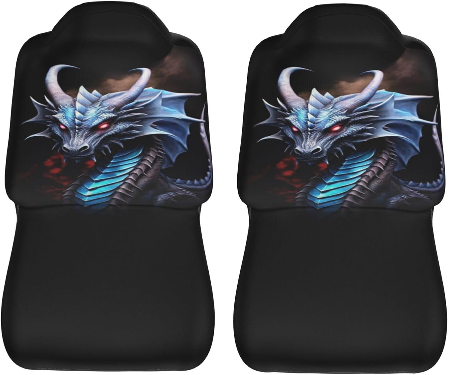 Cool Devil Dragon Car Seat Covers 2 Pcs Set Vehicle Front Seats Protector Auto Interior Accessories Protetors Car Mat Covers Universal fit for Cars Trailer RV SUVs Trucks Vans