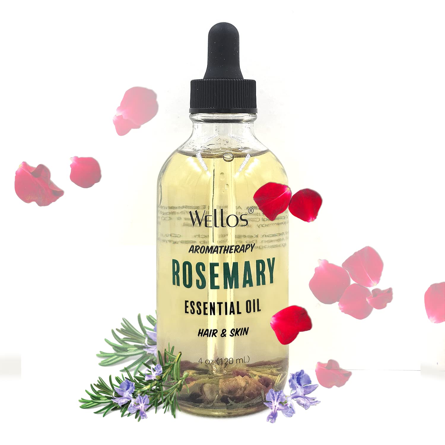 Wellos Aromatherapy Essential Oil for Hair & Skin (Rosemary, 4 fl oz)