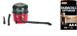 Paladone Henry Hoover Desk Vacuum-Novelty Desktop Cleaner, Duracell Optimum AA Alkaline Batteries [Pack of 4] 1.5 V LR6 MN1500