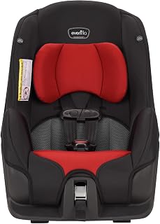Evenflo Tribute LX Convertible Car Seat Jupiter Red - Lightweight 9.4lb, 3-Across Fit, Rear/Forward Facing 5-40lbs