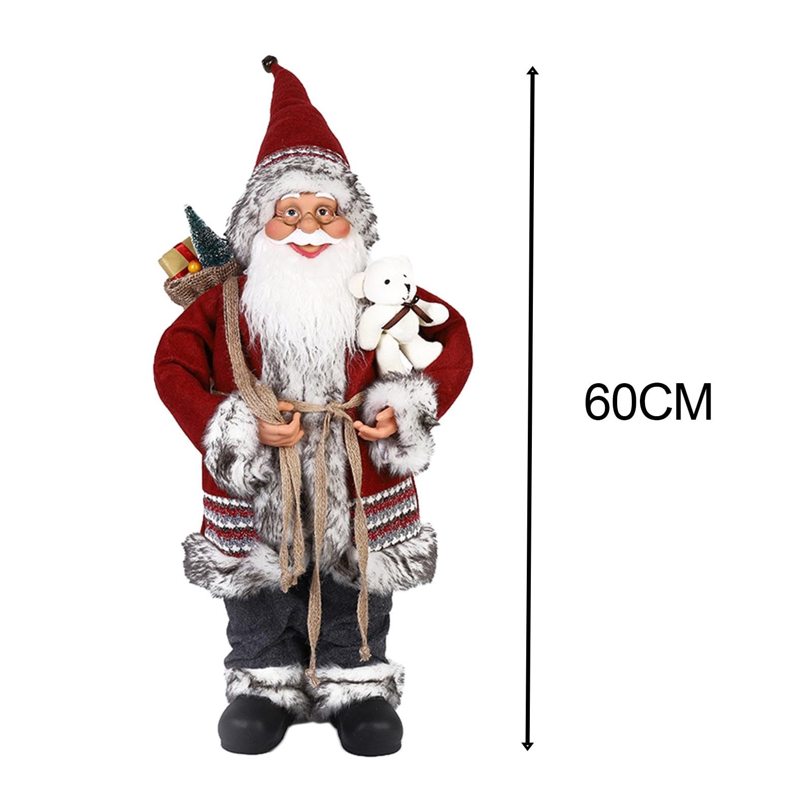 Figura de Papá Noel, Estatua Navideña, Personaje Decorativo de Mesa, Adorno Original de Resina, Adecuado para Sala de Estar, Oficina, Regalo para, 60CM, Individual
