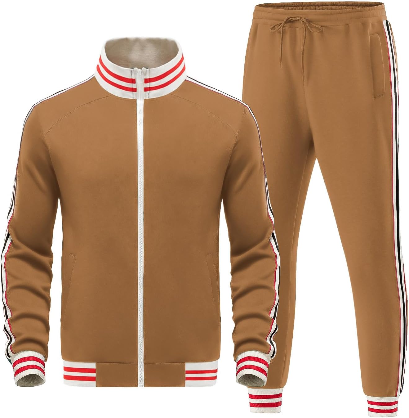 Men’s Tracksuits Set 2 Pieces Active Sweatsuits Casual Jogging Full Zip Outfits Jacket Pants Set