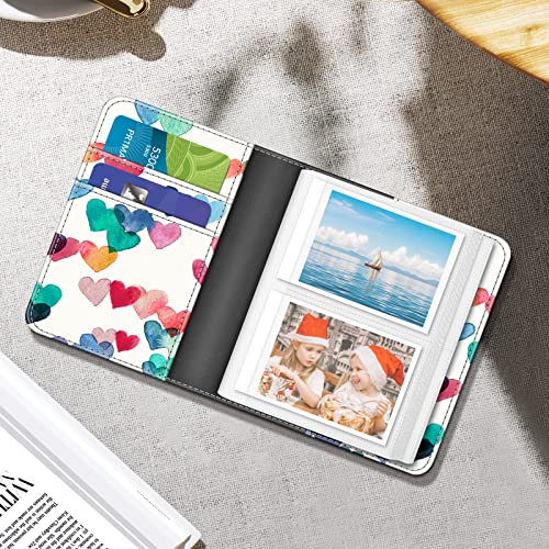 Fintie Mini Photo Album For 3-Inch Film - 104 Pockets Album For Fujifilm Instax Mini 11 / 40 / Evo/ Liplay / Mini Link 2 Printer, Canon Ivy Cliq, Polaroid, Kodak Instant Print Camera, Raining Hearts #TOP3
