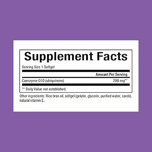 Miniatura 2 de Natural Factors, Coenzima Q10 200 mg, suplemento de coenzima Q10 de alta potencia para apoyo energético, cardíaco y cognitivo