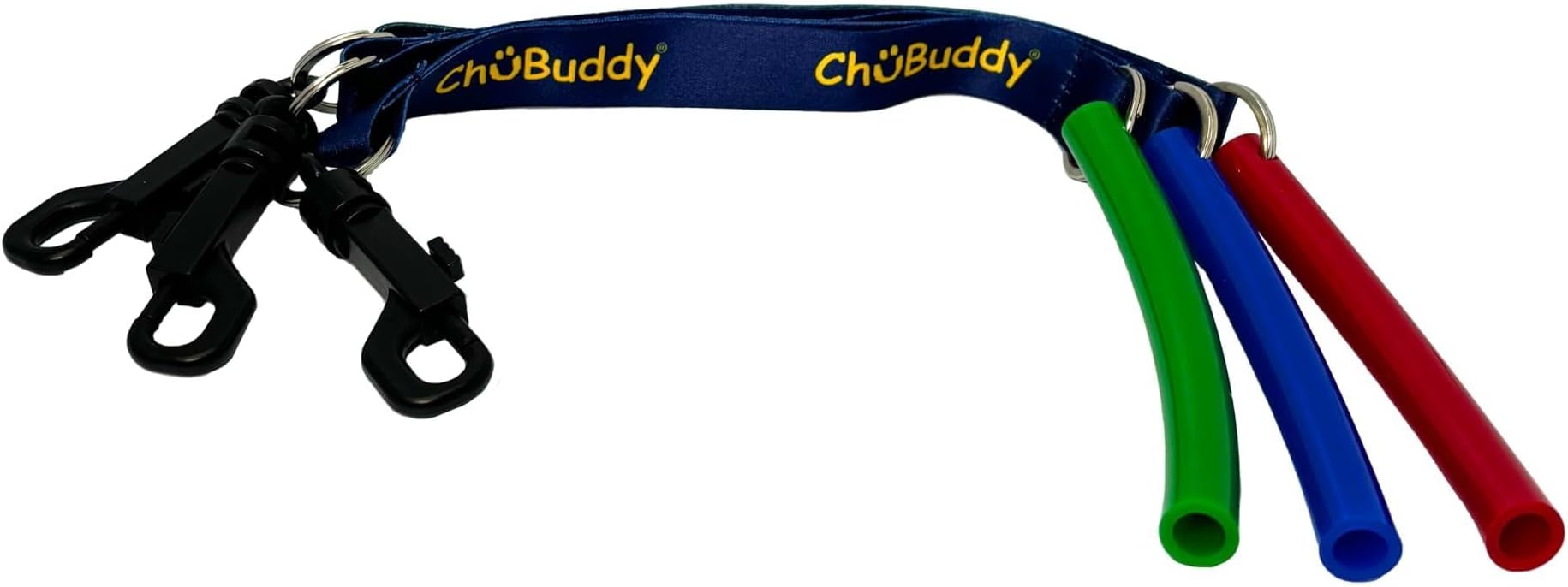 Chubuddy Strong Tubes 3 Pack Clip-On Sensory Chewable Toys in Blue, Green, Red for Kids and Adults with Autism, ADHD, Oral Sensory Needs or Anxiety, Built for Aggressive Chewers, 60-Day Warranty
