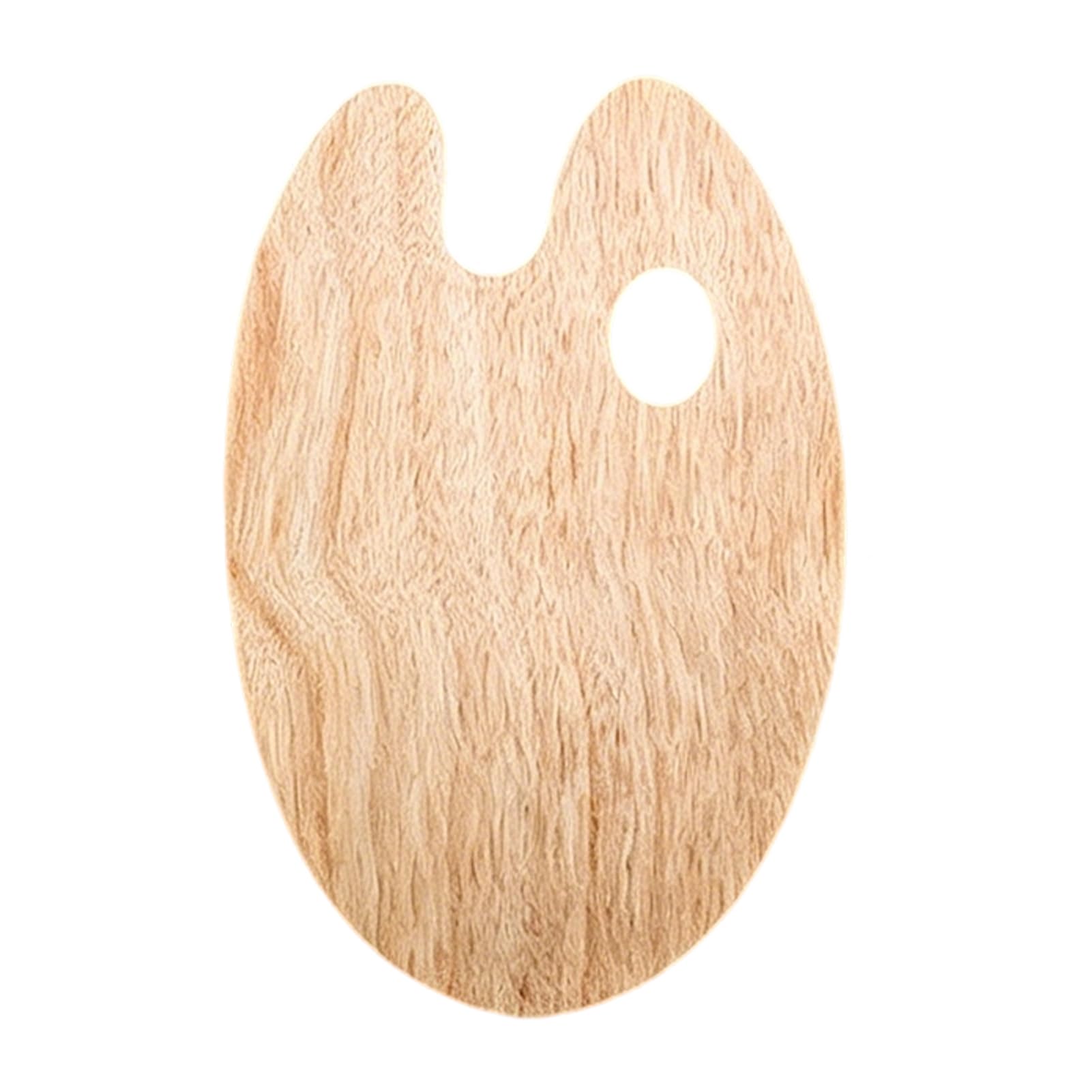 Pasisuu Wooden Paint Palette – Large Beech Wooden Pallets for Artists, Smooth Surface Paint Palette Tray for Oil Acrylic Watercolor Ellipse Small