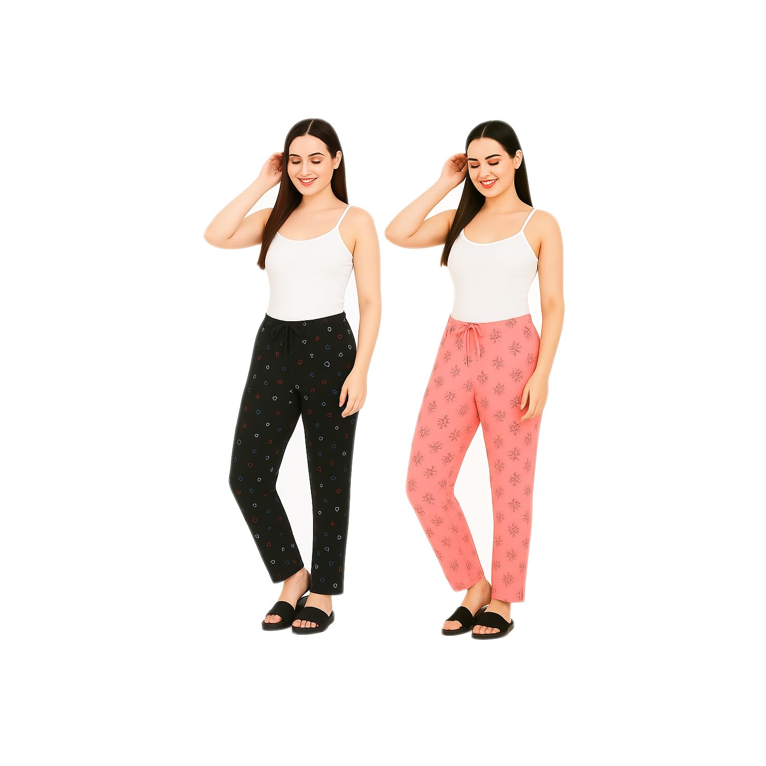 brand flex Womens Printed Pyjamas Pants,Womens Night Pants (Pack of 2)-picture-2